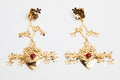 24K Gold and Coral Feria de Las Flores Earrings
