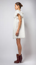 Cotton Ruffle Off The Shoulder Dress