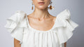 Cotton Ruffle Off The Shoulder Dress
