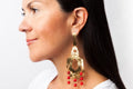 Tribal 24K Gold Coral Earrings
