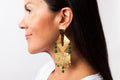 Tribal Gold & Emerald Earrings